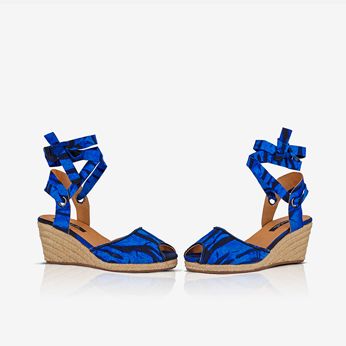 Women’s Espadrille Wedge Sandals – Ocean Spirit Print – Limited Edition, Handcrafted in Kenya