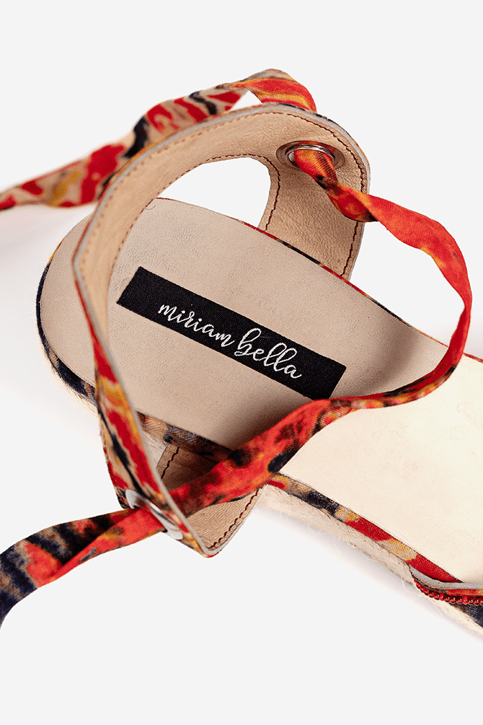 The Gaia Espadrilles - Red/Cream Print