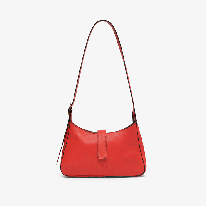 Imara Mini Red Leather Shoulder Bag – Handcrafted in Kenya