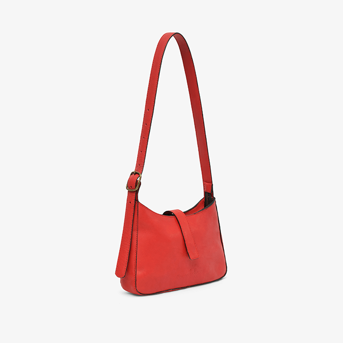 Imara Mini Red Leather Shoulder Bag – Handcrafted in Kenya