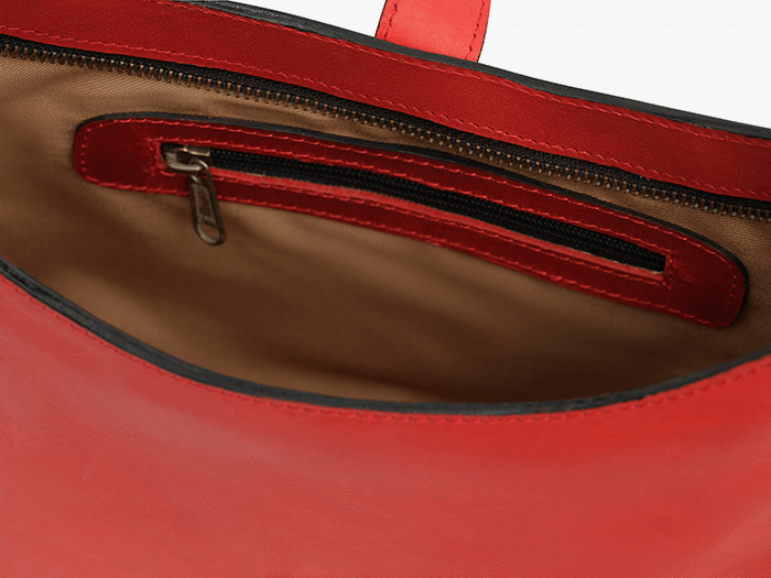 Imara Mini Red Leather Shoulder Bag – Handcrafted in Kenya