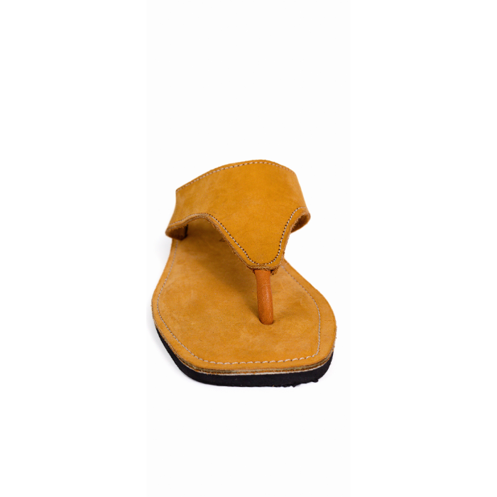 Tan sandal on a white background