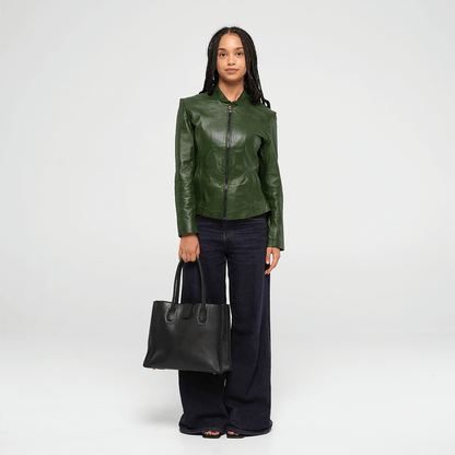 Black Leather Tote Bag | Work Tote | Handcrafted in Kenya