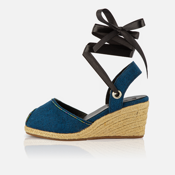 Beaded Blue Gaia Espadrilles