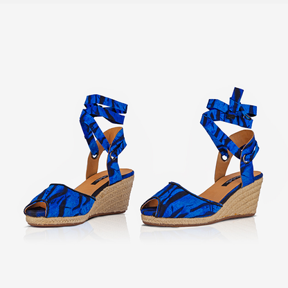 Espadrille Wedge Sandals with African Print | Limited Edition