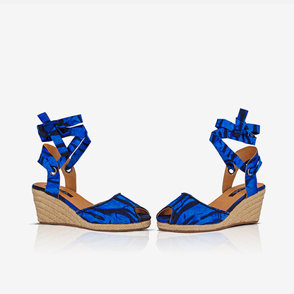 Espadrille Wedge Sandals with African Print | Limited Edition