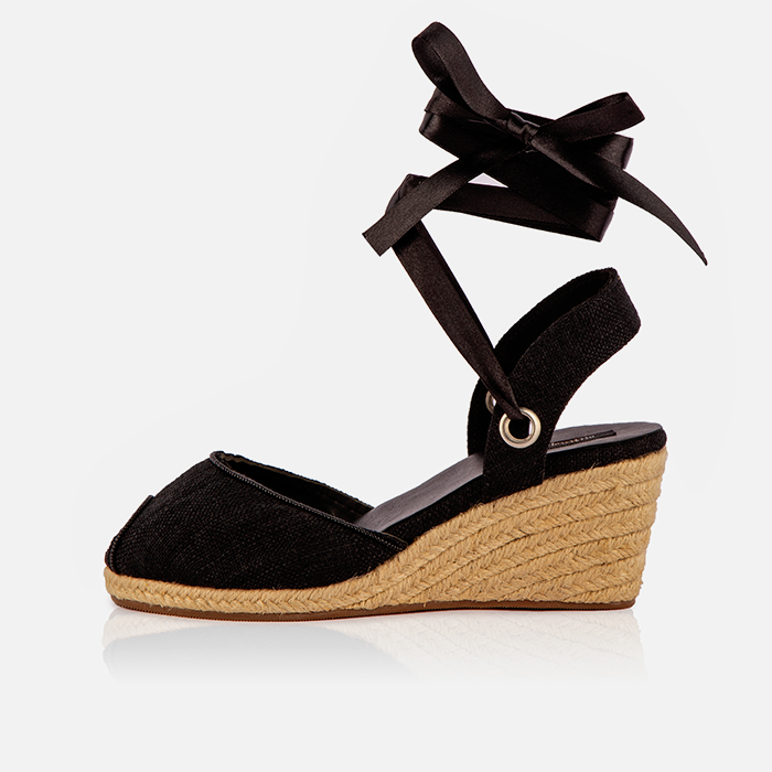 Beaded Black Gaia Espadrilles