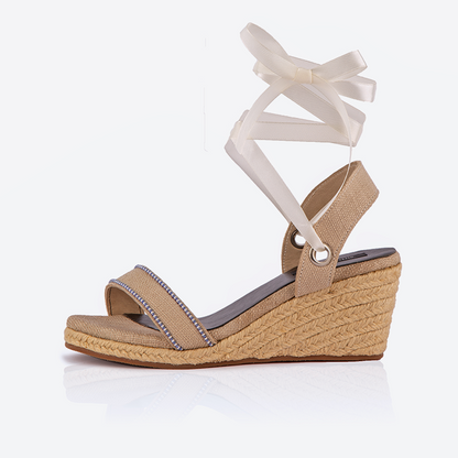 Platform Espadrille Sandals with Open Toe | Canvas