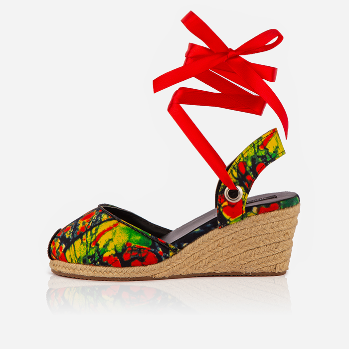 Red Print Gaia Espadrilles