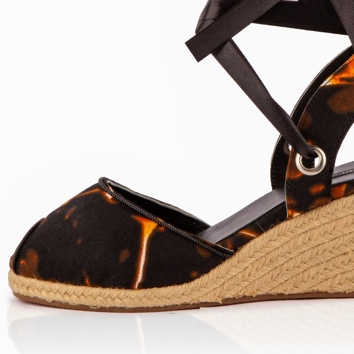 The Gaia Midnight Flame Espadrille Wedge Heels | Limited Edition