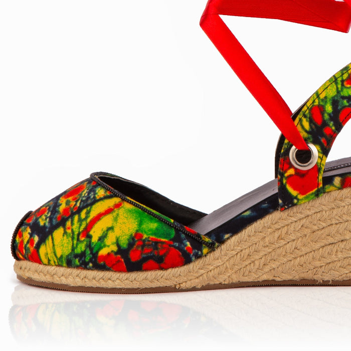 The Gaia Wild Flame Espadrille Wedge Heels | Limited Edition