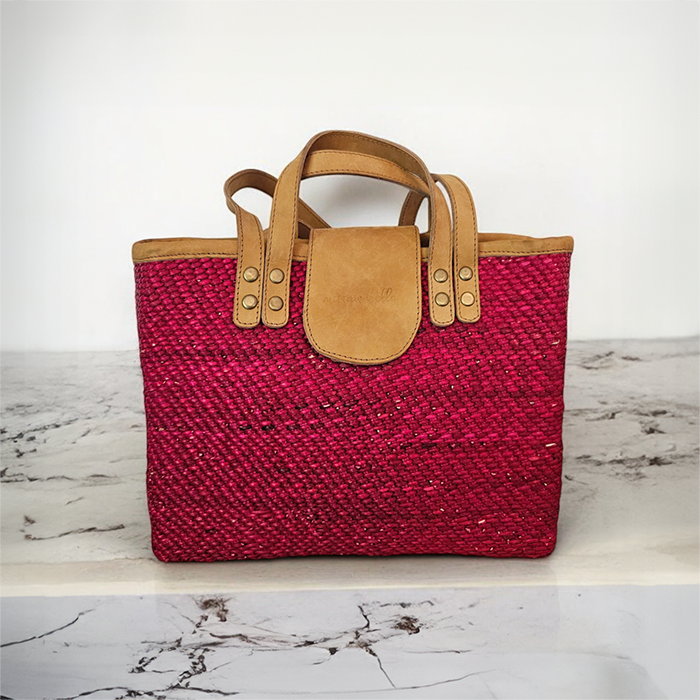 Handcrafted Red Seagrass Shoulder Bag