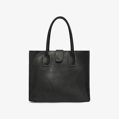 Black Leather Tote Bag | Work Tote | Handcrafted in Kenya