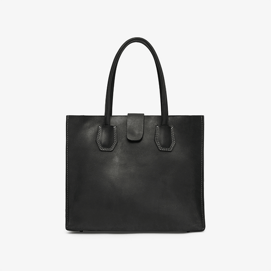 Imara Black Leather Tote – Handcrafted in Kenya