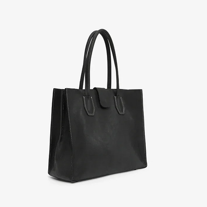 Black Leather Tote Bag | Work Tote | Handcrafted in Kenya