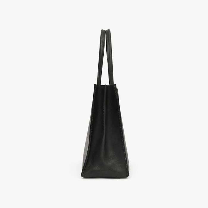 Imara Black Leather Tote – Handcrafted in Kenya