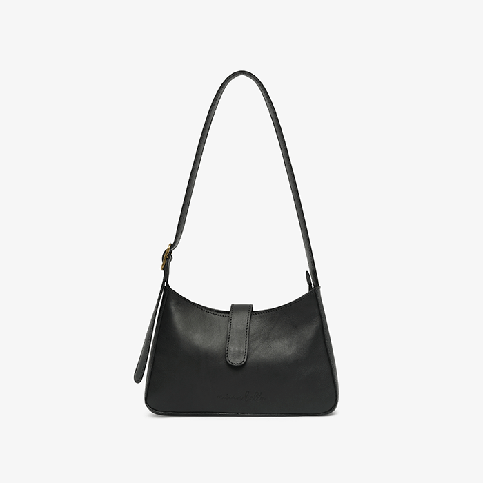 Imara Mini Black Leather Shoulder Bag – Handcrafted in Kenya