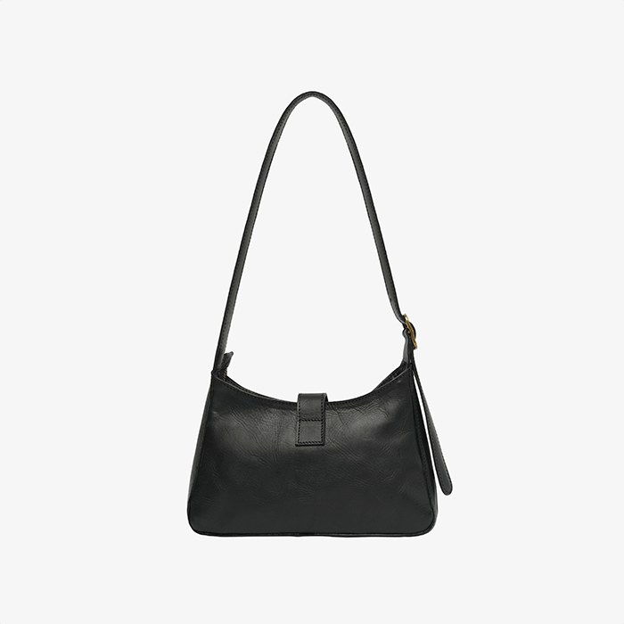 Imara Mini Black Leather Shoulder Bag – Handcrafted in Kenya