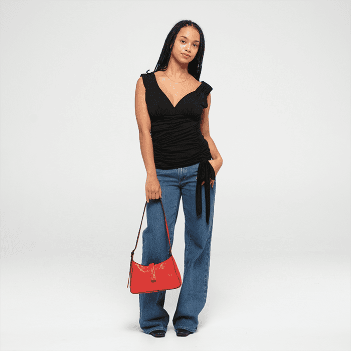 Imara Mini Red Leather Shoulder Bag – Handcrafted in Kenya