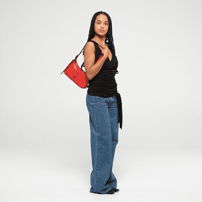Imara Mini Red Leather Shoulder Bag – Handcrafted in Kenya