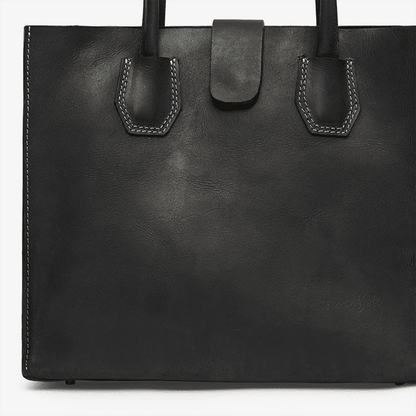 Black Leather Tote Bag | Work Tote | Handcrafted in Kenya