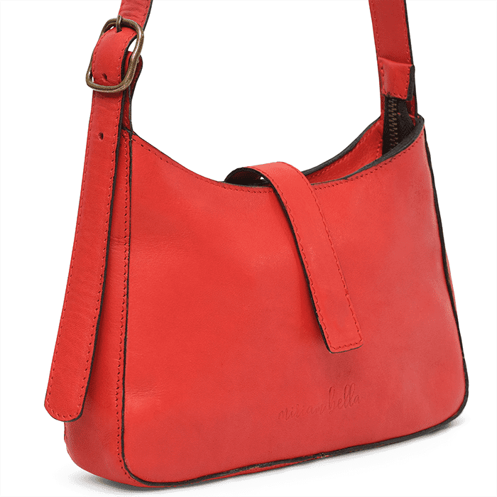 Imara Mini Red Leather Shoulder Bag – Handcrafted in Kenya