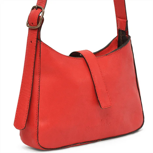 The Zuri Red Leather Shoulder Bag | Handcrafted in Kenya