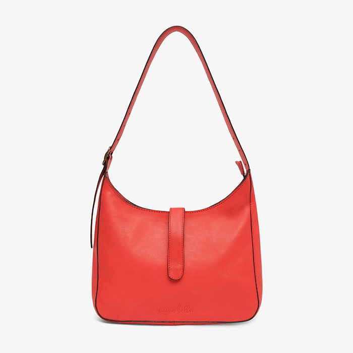 Imara Red Leather Shoulder Bag – Handcrafted in Kenya