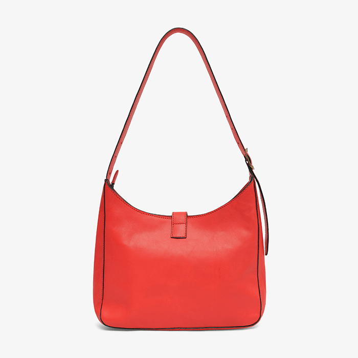 Imara Red Leather Shoulder Bag – Handcrafted in Kenya