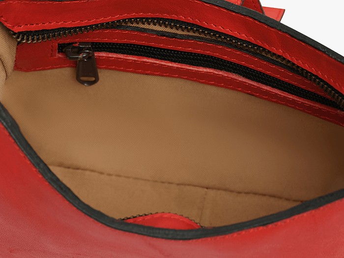 Imara Red Leather Shoulder Bag – Handcrafted in Kenya