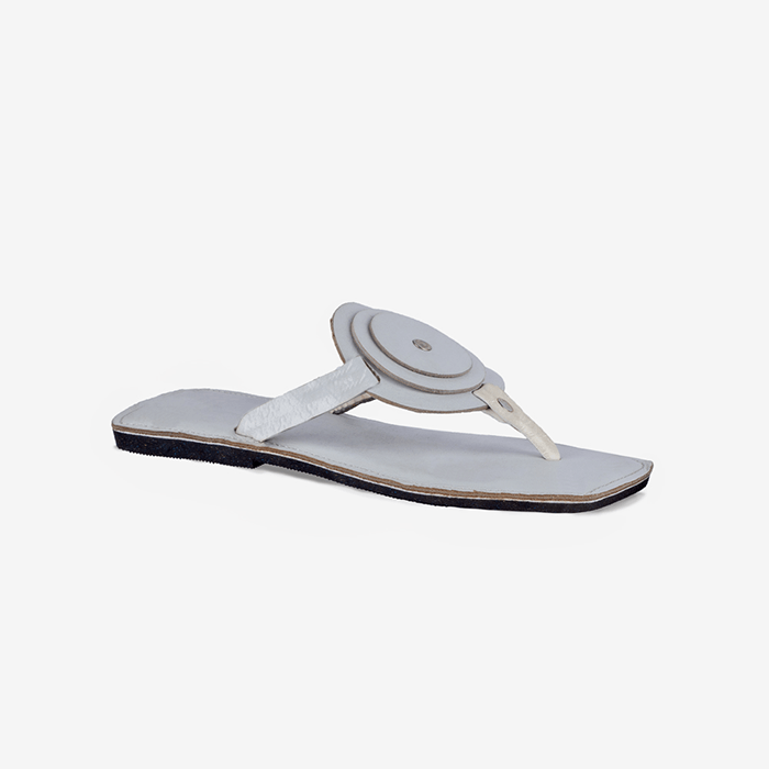 Raha White Circle Sandals