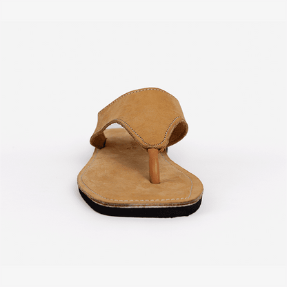 Women's Leather Slides with Wedge Heel