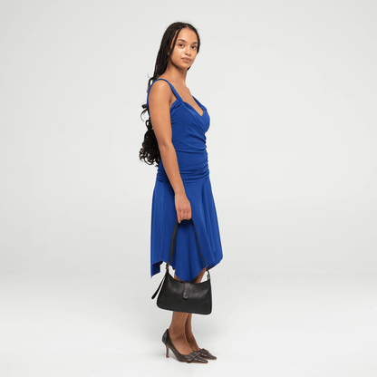 Black Leather Mini Shoulder Bag | Handcrafted in Kenya