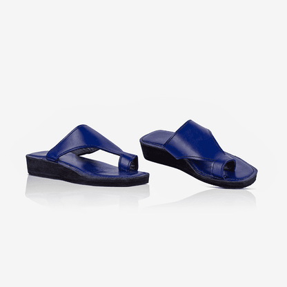 Women's Leather Thong Sandals with Wedge Heel