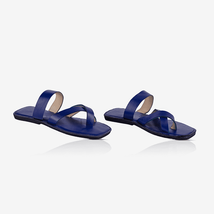 Raha Blue Cross Strap Sandals