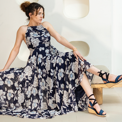 Platform Espadrille Sandals with Open Toe | Canvas