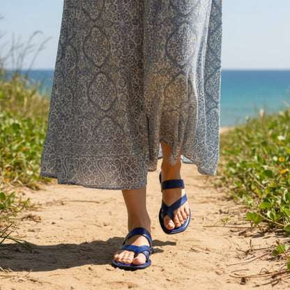 The Safari Women's Leather Sandals with Flat Cross Strap