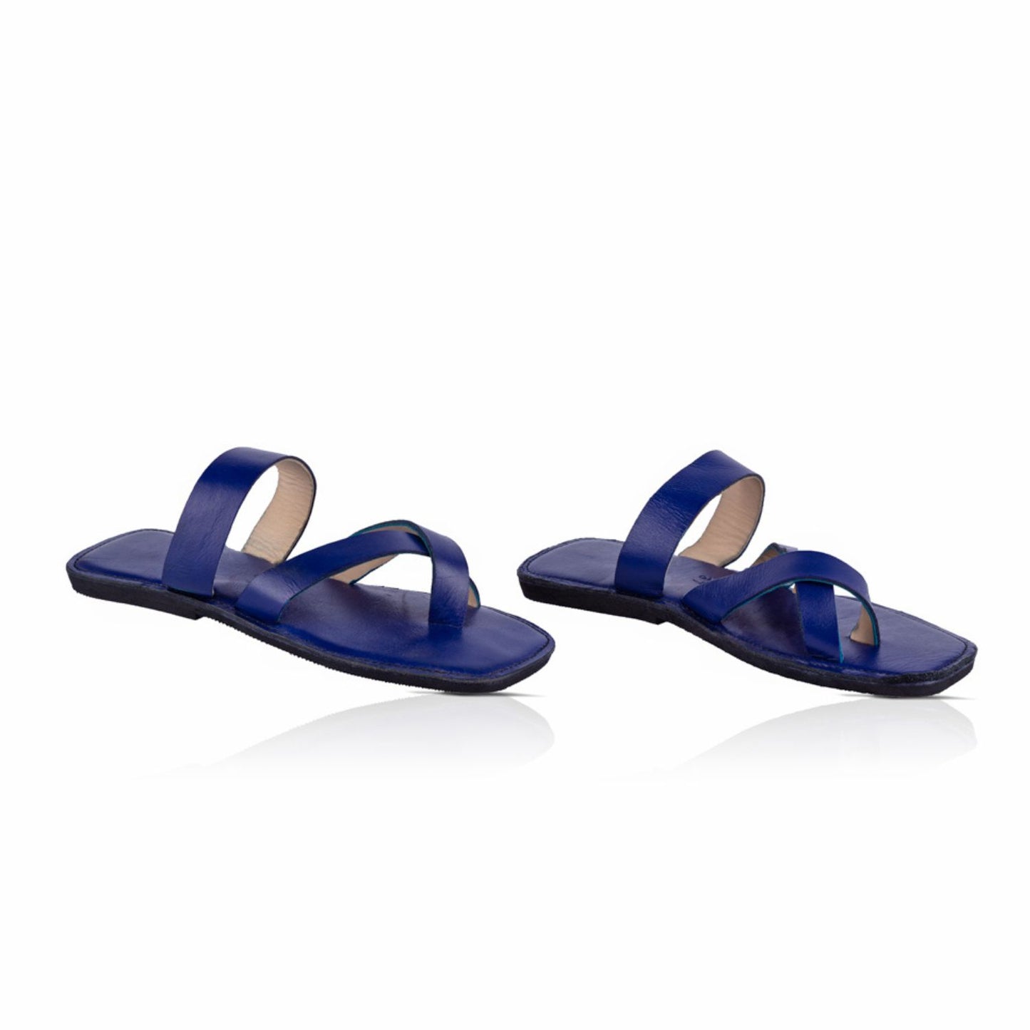The Safari Women's Leather Sandals with Flat Cross Strap